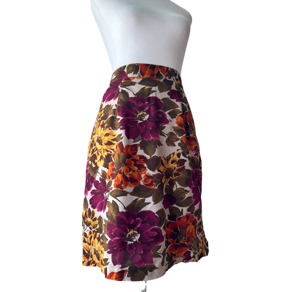 Vintage ‘90s Rampage Multicolored Floral Print Knee Length Skirt